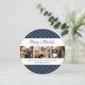 Elegant Blue Plays Passen getrouwd Kaarten kerst (Staand voorkant)