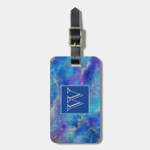 Elegant Blue, Purple, and Gold Marble Pattern Bagagelabel (Voorkant verticaal)