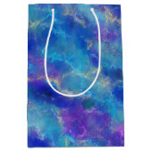 Elegant Blue, Purple, and Gold Marble Pattern Medium Cadeauzakje (Voorkant)