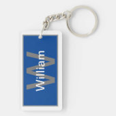 Elegant Blue, Purple, and Gold Marble Pattern Sleutelhanger (achterkant)