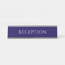 Elegant Blue Reception Desk Name Plate