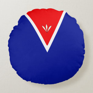 Elegant Blue Red en White Rond Kussen
