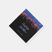 Elegant Blue Red Glitter bestuurt het patriottisch Servet (Hoek)