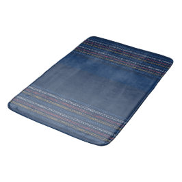 Elegant Blue Regatta Striped Border Badmat