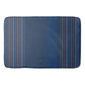 Elegant Blue Regatta Striped Border Badmat (Voorkant)