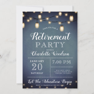 Elégant Blue Retraite Party Invitation