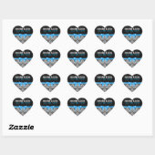 Elegant Blue Ribbon Black & White Damkers 2 Hart Sticker (Vel)