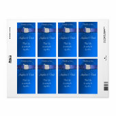 Elegant Blue Ribbon Diamond Wine/Water Etiket (Full Sheet)