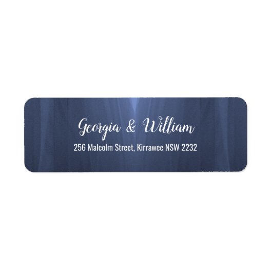 Elegant Blue Romantic Return Address Labels (Voorkant)