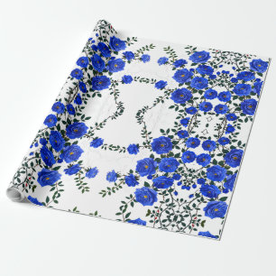 Elegant Blue Roos Cadeaupapier