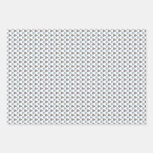 Elegant Blue Roos Floral Pattern Inpakpapier Vel (Voorkant 2)