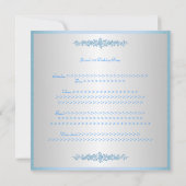 Elegant  Blue Rozen Birthday Party Kaart (Achterkant)