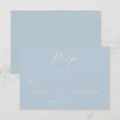 Elegant Blue RSVP Card (Devant / Derrière)