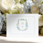 Elegant Blue & Sage  Wedding RSVP Card