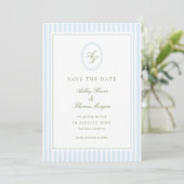 Elegant Blue & Sage Wedding  Save The Date (Staand voorkant)