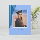 Elegant Blue Satin Grad Party Invitation (Debout devant)