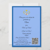 Elegant Blue Satin Grad Party Invitation (Dos)