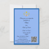 Elegant Blue Satin Grad Party Invite Enclosure (Achterkant)