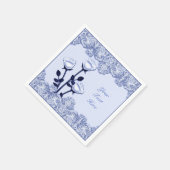 Elegant Blue Satin Rozen en Lace Napkins Servet (Hoek)
