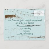 Elégant BLue Seashells Beach Wedding Carte RSVP (Dos)