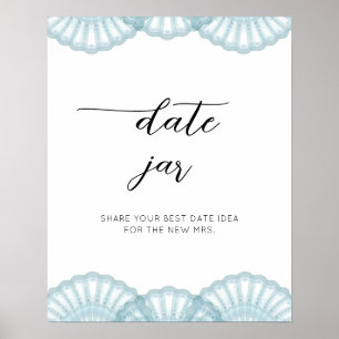 Elegant Blue Shell dateert van de nacht. Datum jar Poster