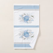 Elegant Blue Silver Dragonfly Floral Bad Handdoek (Handdoek)