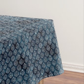 Elegant Blue Silver Geometric Pattern Kerstmis Tafelkleed (Voorbeeld)