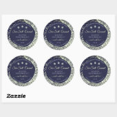 Elegant Blue Silver Glitter Product Labels juwelen (Vel)