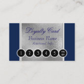 Elegant Blue & Silver Loyalty Card (Voorkant)