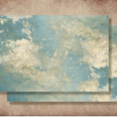 Elegant Blue Skies Clouds Impressionist Decoupage Tissuepapier