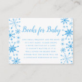Elegant Blue Snowflake Baby shower brengt boek mee Informatiekaartje (Voorkant)
