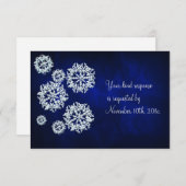 Élégant Blue Snowflake Mariage d'hiver RSVP (Devant / Derrière)