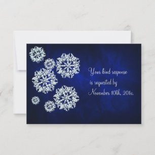 Élégant Blue Snowflake Mariage d'hiver RSVP