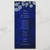 Elégant Blue Snowflake Menu de mariage d'hiver (Devant)