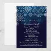 Élégant Blue Snowflake Noël Fête Invitation (Devant / Derrière)