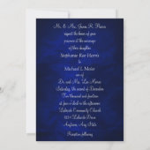 Elegant Blue Snowflake Winter Wedding Invitation Kaart (Achterkant)