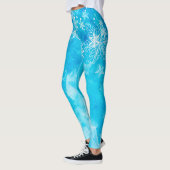 Elegant Blue Snowflakes kerst | Leggings (Links)