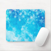 Elegant Blue Snowflakes kerst | Mousepad Muismat (Met muis)