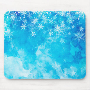 Elegant Blue Snowflakes kerst Mousepad Muismat