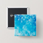 Elegant Blue Snowflakes kerst | Pin-Button Vierkante Button 5,1 Cm (Voorkant /achterkant)