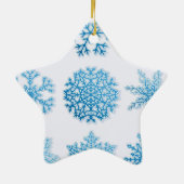 Elegant Blue Snowflakes White Kerstmis Keramisch Ornament (Achterkant)