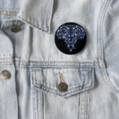 Elegant Blue Sparkly Swirl Button (In situ)