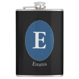Elegant Blue Specialized Monogram Flask Heupfles