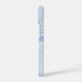 Elegant Blue Stone Marble Pattern iPhone 15 Hoesje (Linkerkant)