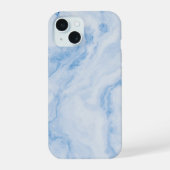  Elegant Blue Stone Marble Pattern iPhone 15 Hoesje (Achterkant)
