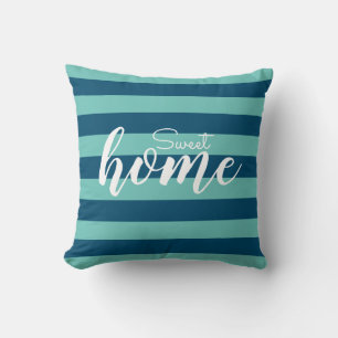Elegant Blue Striped Pattern Test Sweet Home Kussen