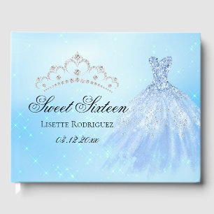 Elegant Blue Sweet Sixteen Gastenboek