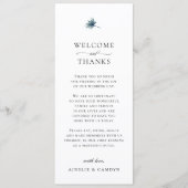Elegant Blue Thistle Botanical Thank You Card Kaart (Voorkant)