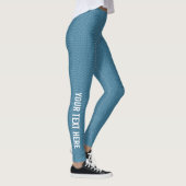 Elegant Blue Toevoegen Afbeelding Tekst Naam Vrouw Leggings (Rechts)