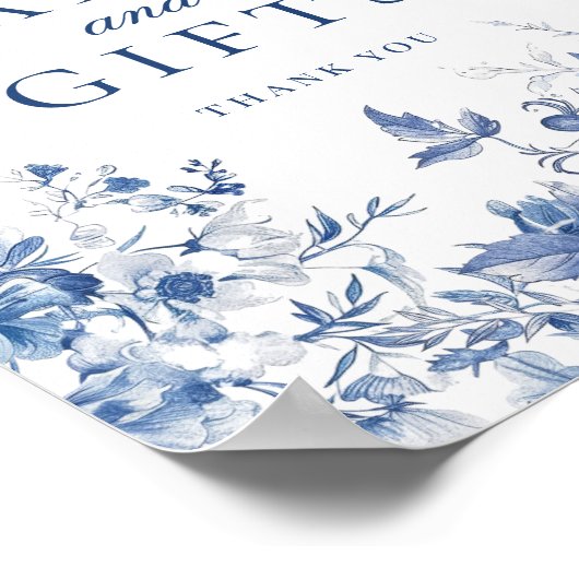 Elegant Blue Toile Chinoiserie Cards & Gifts Sign Poster (Hoek)